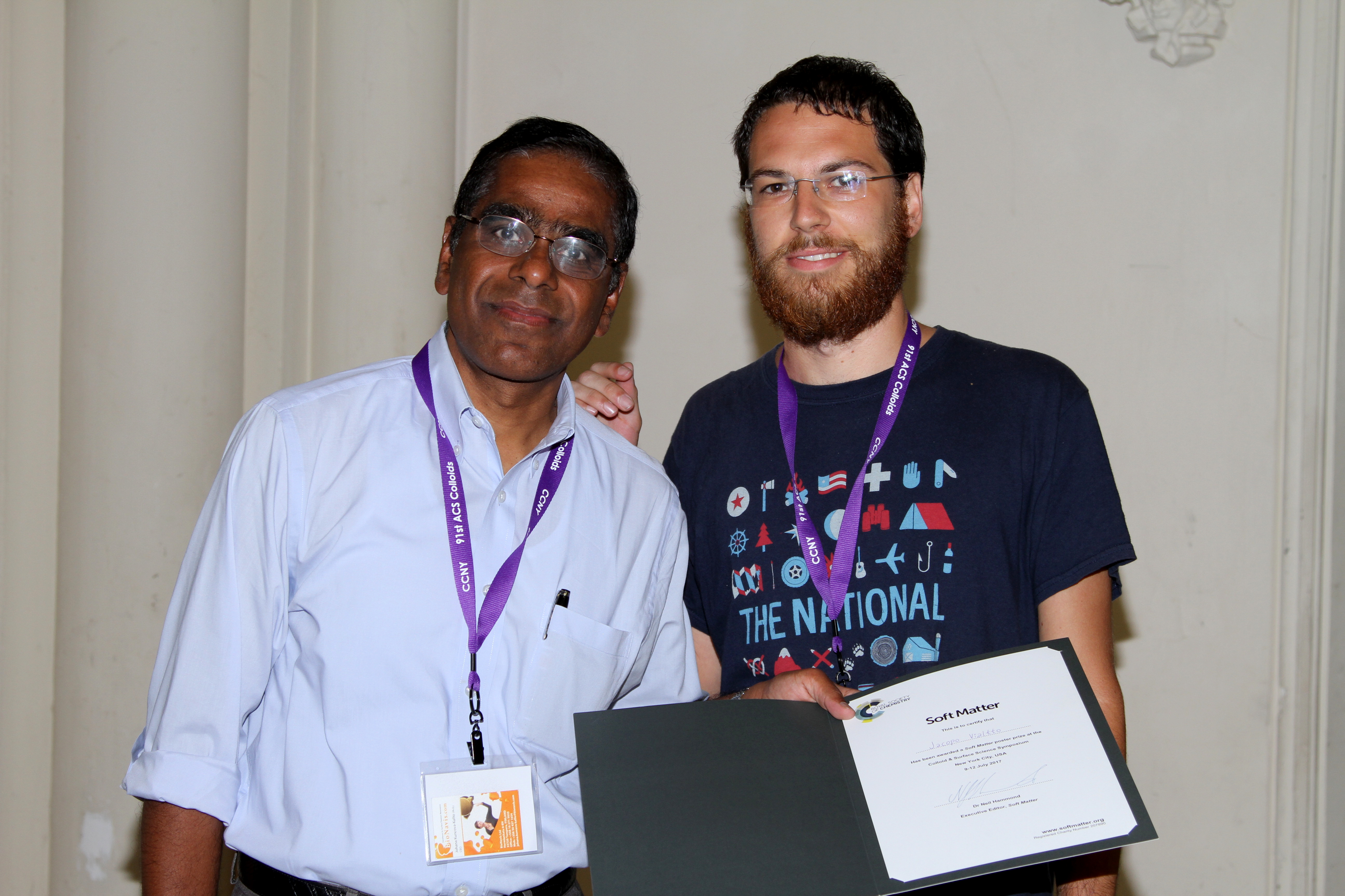 Soft Matter poster prize at the ACS Colloid & Surface Science Symposium