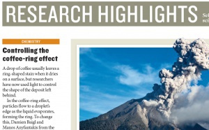 Coffee rings paper highlighted in Nature Coffee rings paper highlighted in Nature